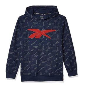 Kid’s Hoodie Size XL (18/20) Boys Reebok Sweatshirt Logo Print Pullover Navy